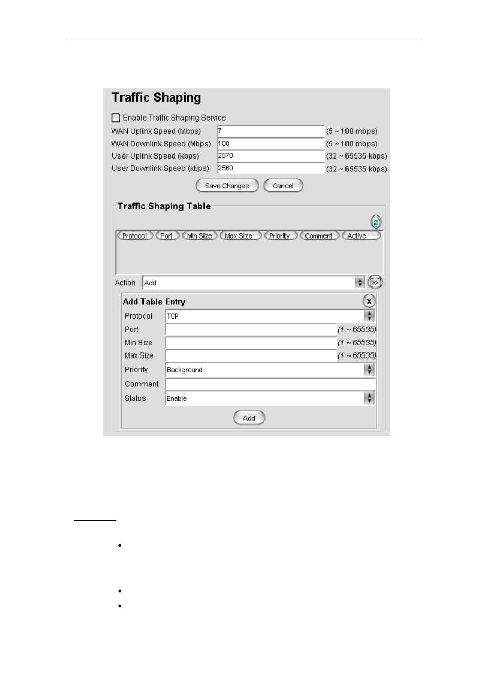 4 services > traffic shaping (map-3100 only), Services > traffic shaping (map-3100 only), Map-3100 only) | PLANET MAP-3020 User Manual | Page 100 / 126