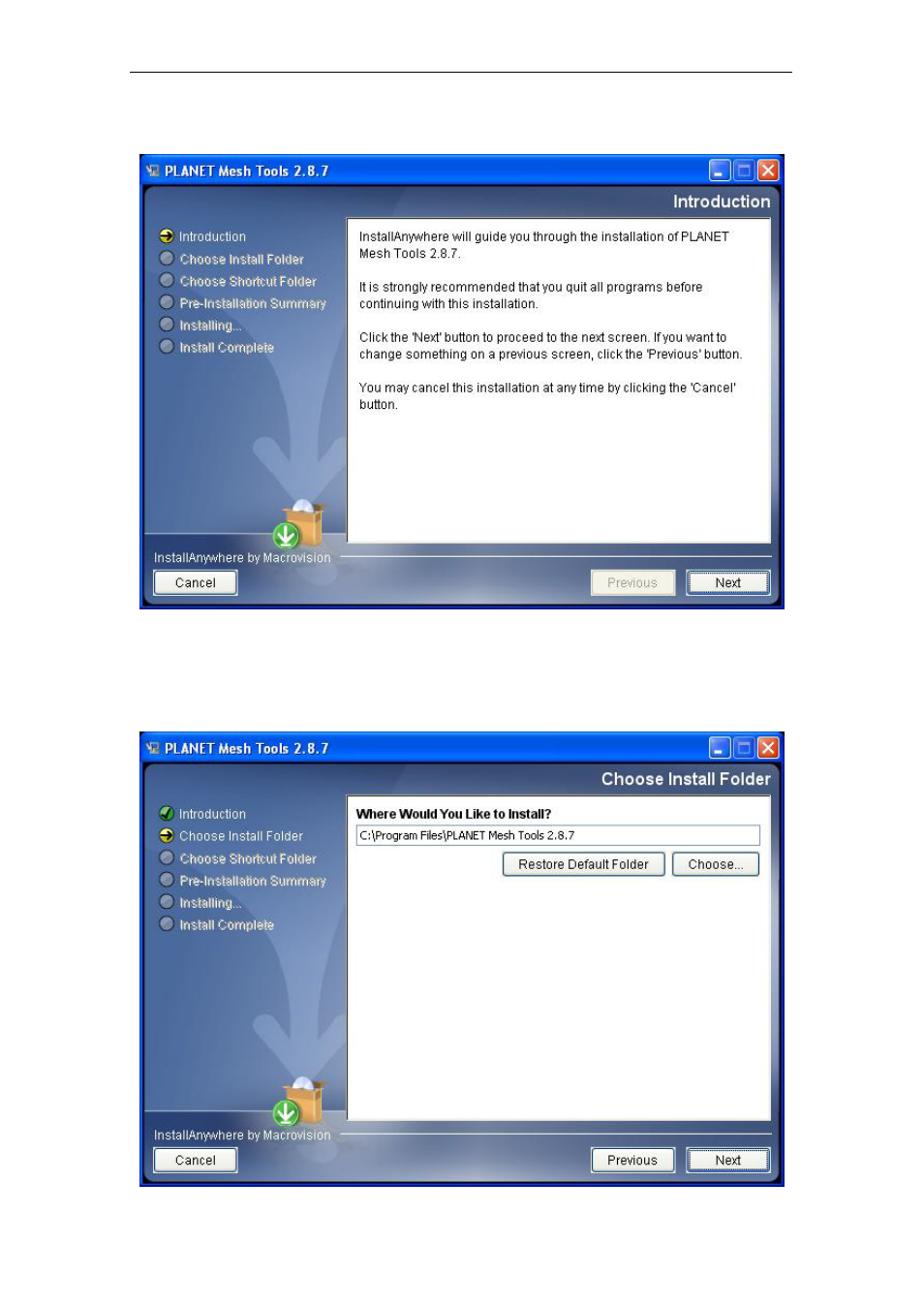 1 introduction, 2 choose install folder | PLANET MAP-3020 User Manual | Page 9 / 126