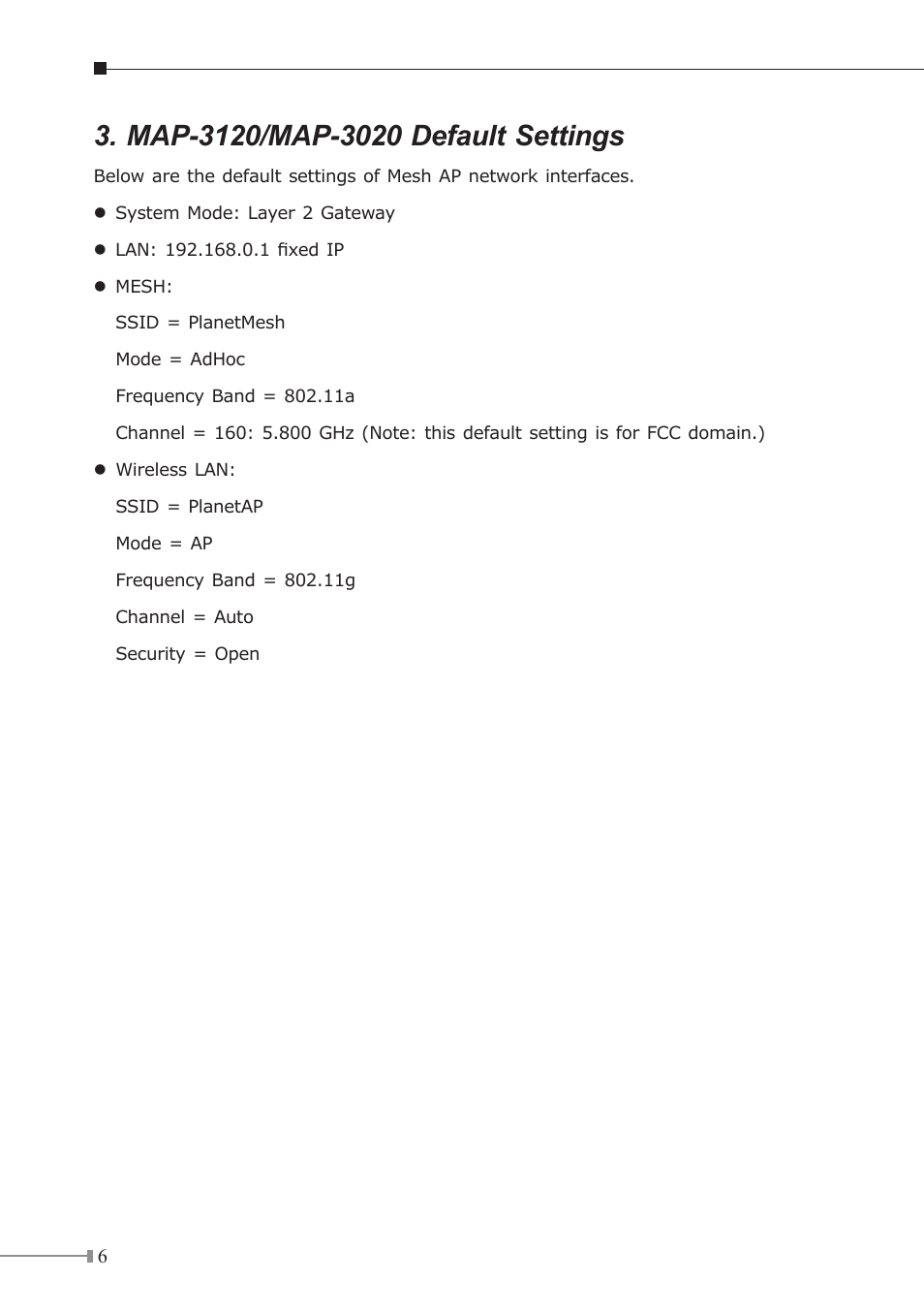 PLANET MAP-3020 User Manual | Page 6 / 12