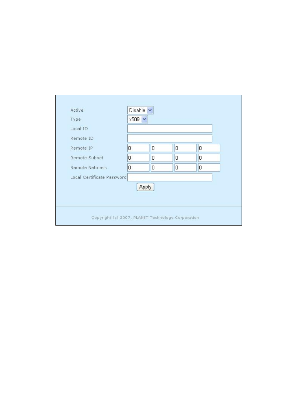 7 network > ipsec (map-3100 only), Network > ipsec (map-3100 only) 39, Network > ipsec | PLANET MAP-3100 User Manual | Page 39 / 102