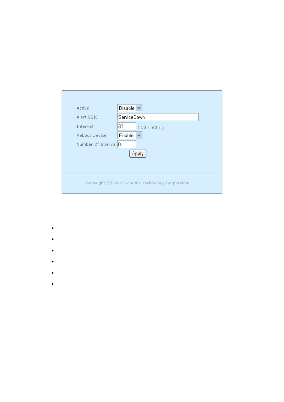 14 service > route watchdog (map-3100 only), Service > route watchdog (map-3100 only) 65 | PLANET MAP-3100 User Manual | Page 65 / 102