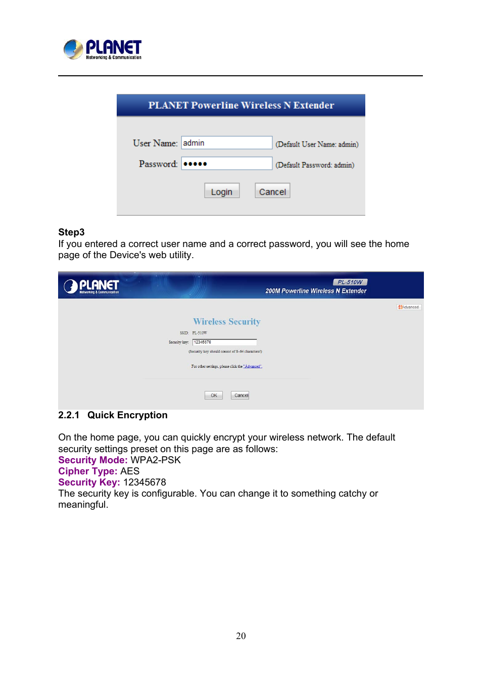 PLANET PL-510W User Manual | Page 21 / 47