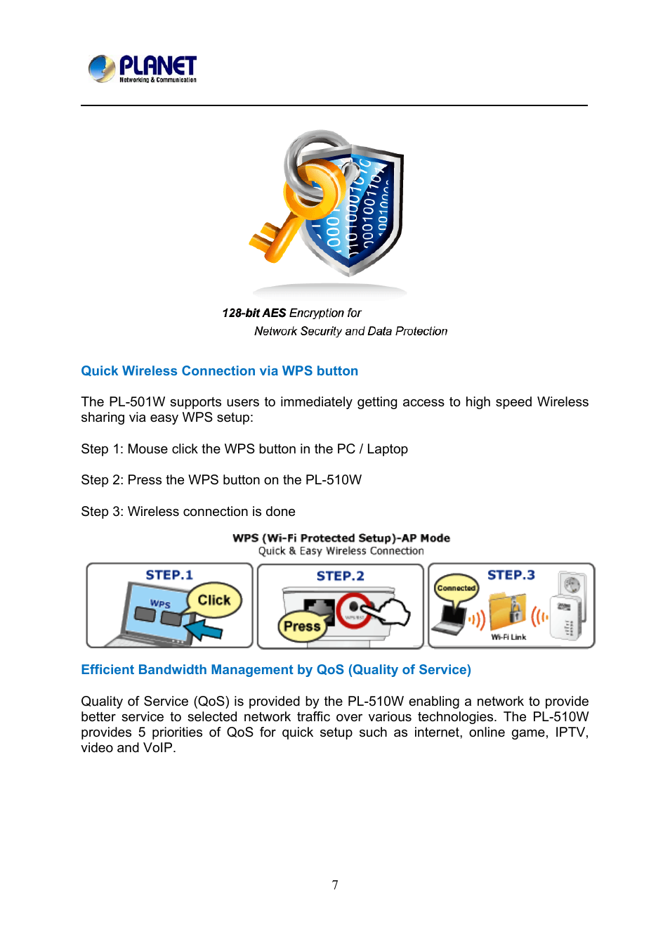 PLANET PL-510W User Manual | Page 7 / 47