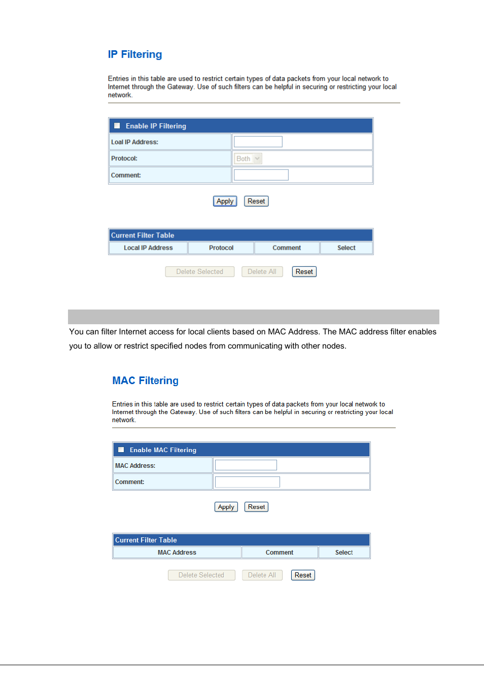 Mac filtering | PLANET VIP-281SW User Manual | Page 36 / 80