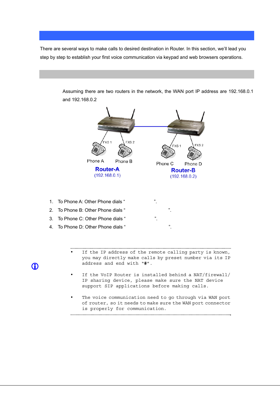 Appendix a voice communication samples, Peer to peer (p2p) mode, Hint | PLANET VIP-281SW User Manual | Page 64 / 80