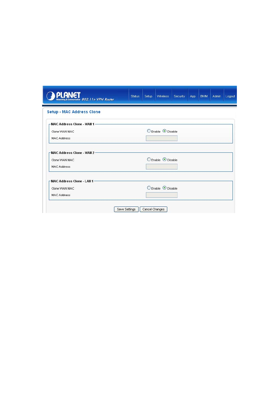 7 mac address clone, 2 wireless, 1 basic | Mac address clone, Ireless, Basic | PLANET VRT-420N User Manual | Page 26 / 71