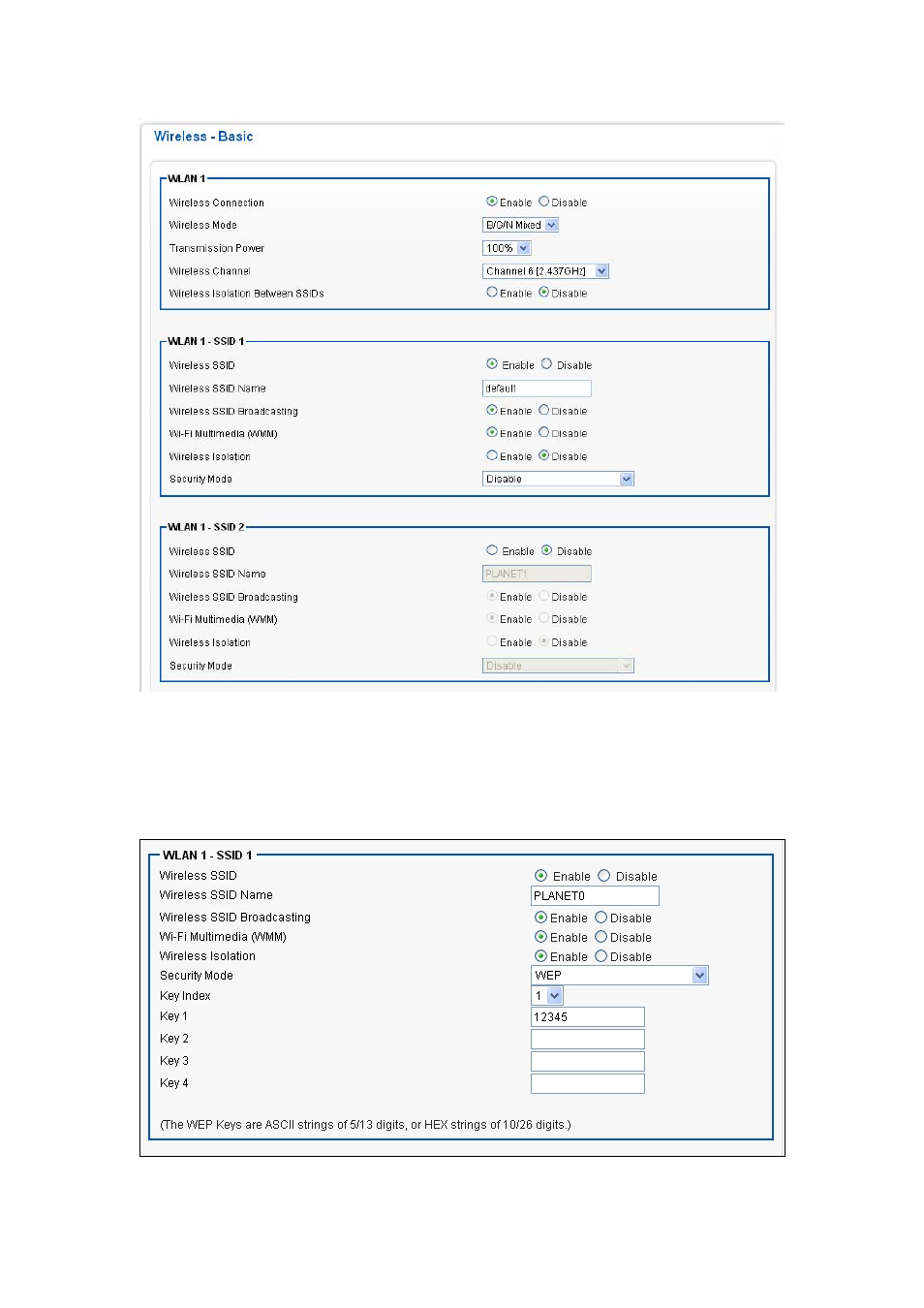 2 wireless security mode wep, Wireless security mode wep | PLANET VRT-420N User Manual | Page 27 / 71