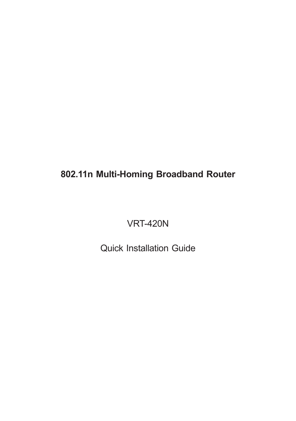 PLANET VRT-420N User Manual | 8 pages