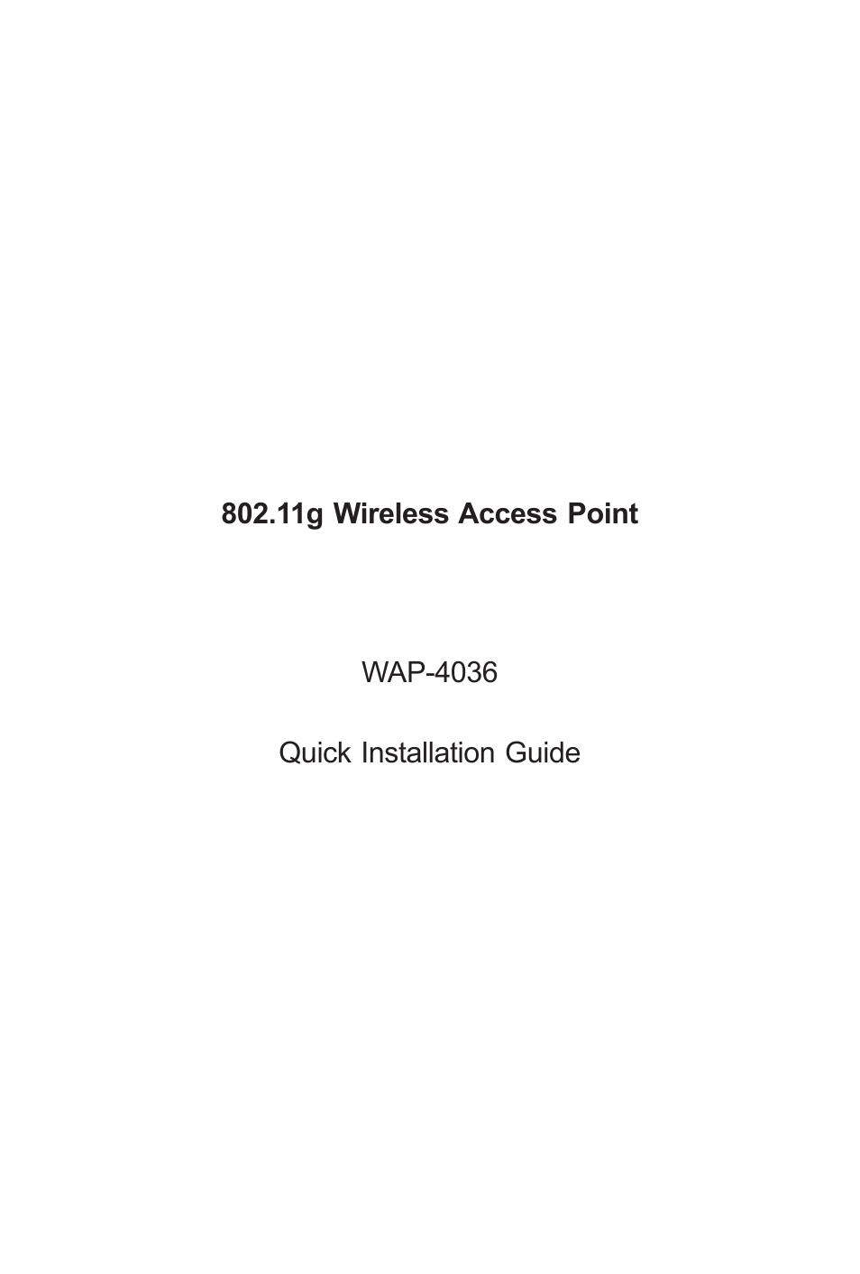 PLANET WAP-4036 User Manual | 8 pages