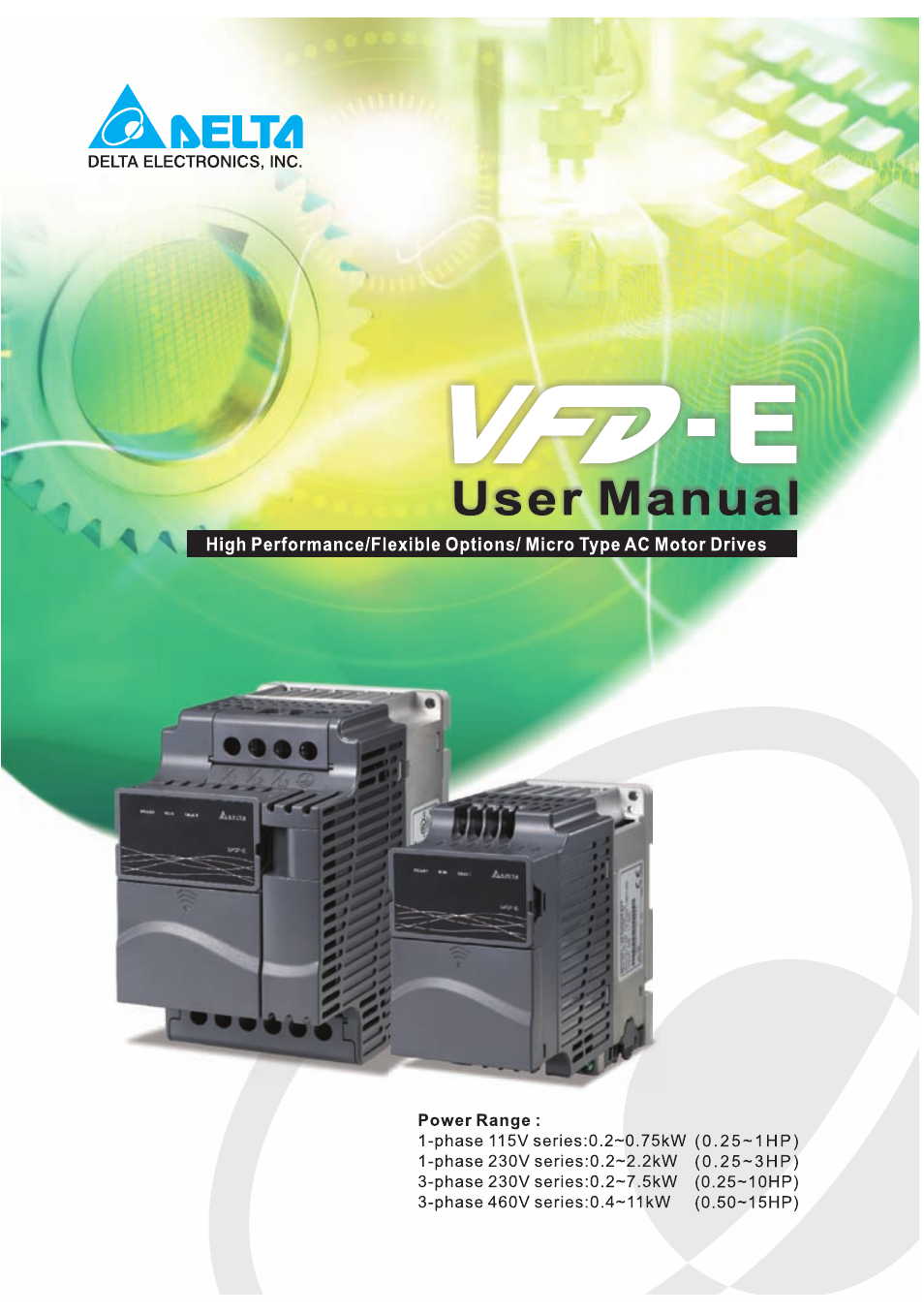 Delta Electronics AC Motor Drive VFD-E User Manual | 363 pages
