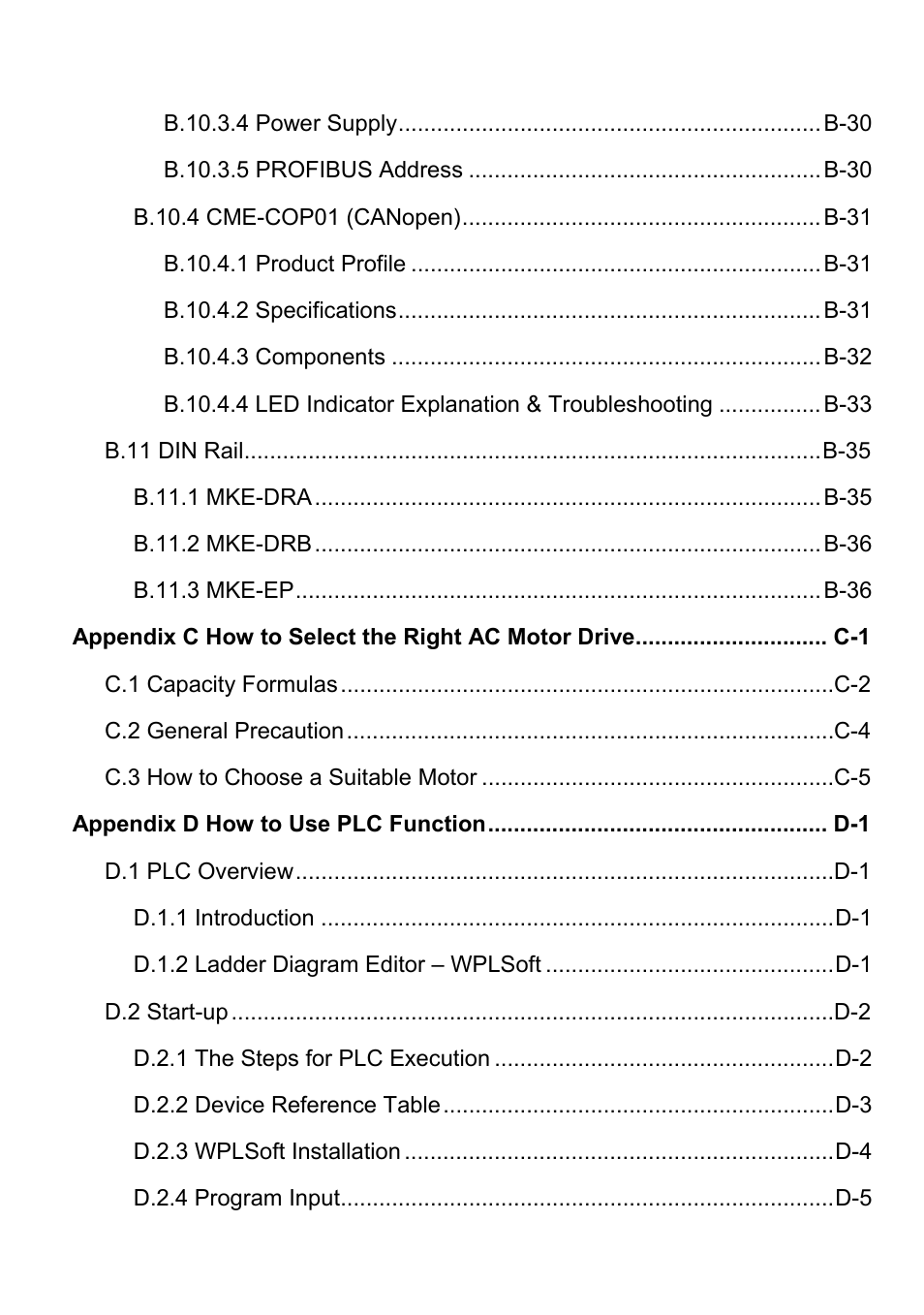 Delta Electronics AC Motor Drive VFD-E User Manual | Page 10 / 363