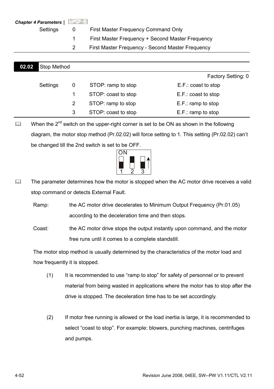 Delta Electronics AC Motor Drive VFD-E User Manual | Page 105 / 363