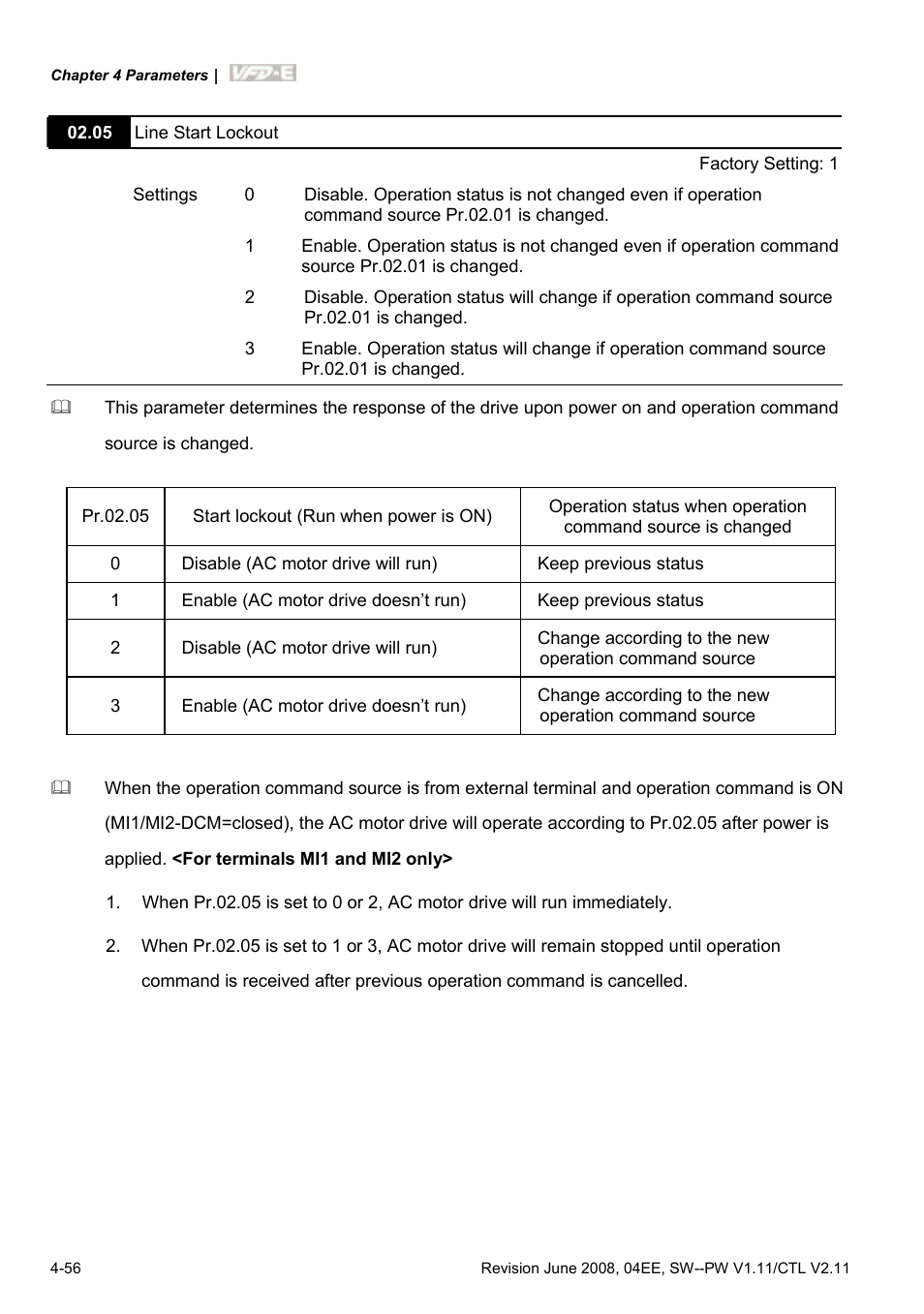 Delta Electronics AC Motor Drive VFD-E User Manual | Page 109 / 363