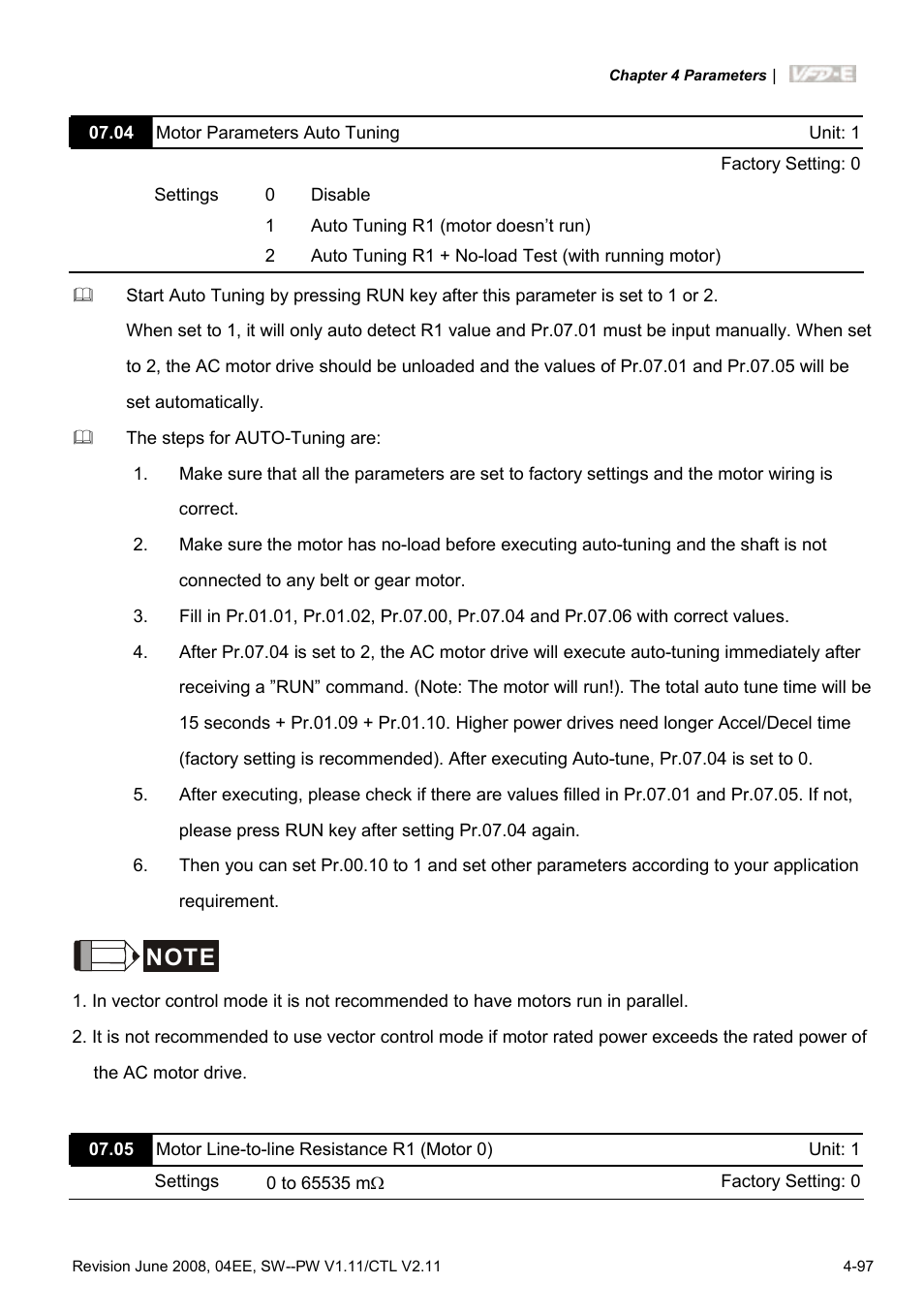 Delta Electronics AC Motor Drive VFD-E User Manual | Page 150 / 363