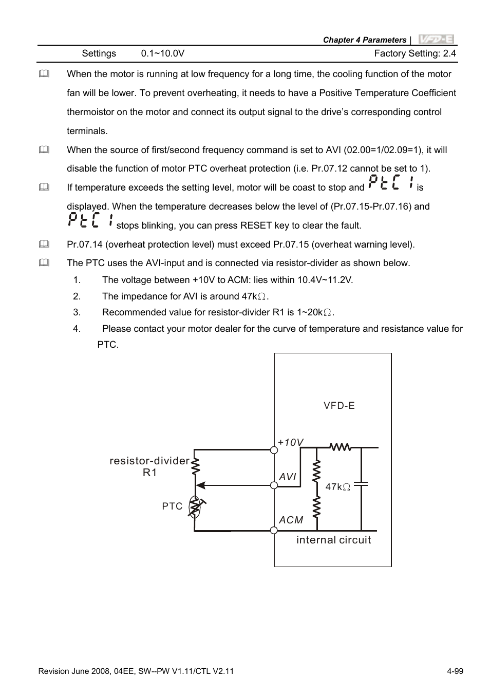 Delta Electronics AC Motor Drive VFD-E User Manual | Page 152 / 363