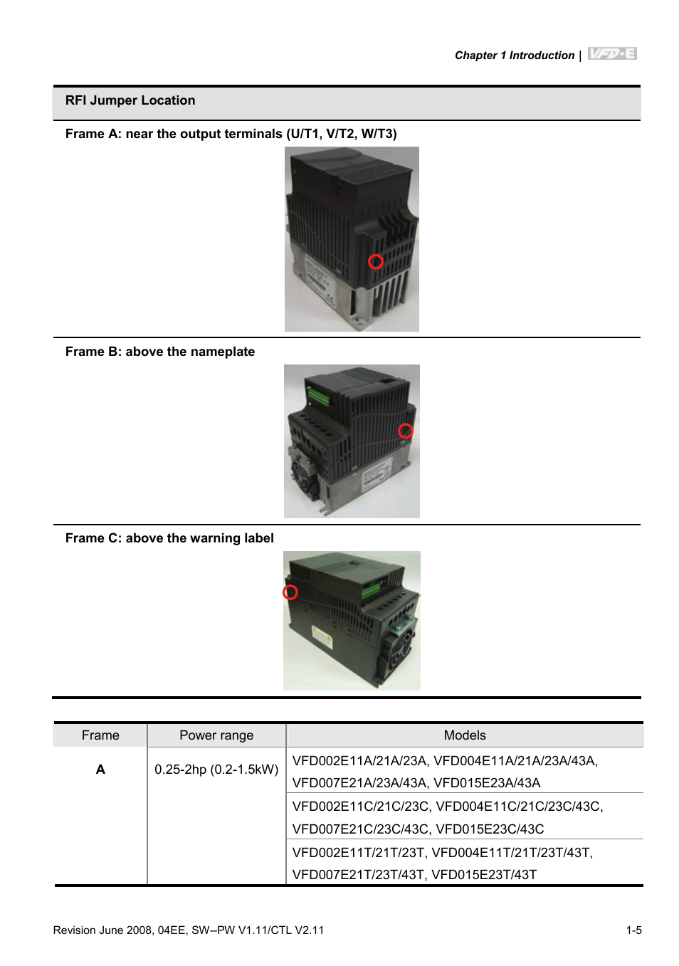 Delta Electronics AC Motor Drive VFD-E User Manual | Page 18 / 363