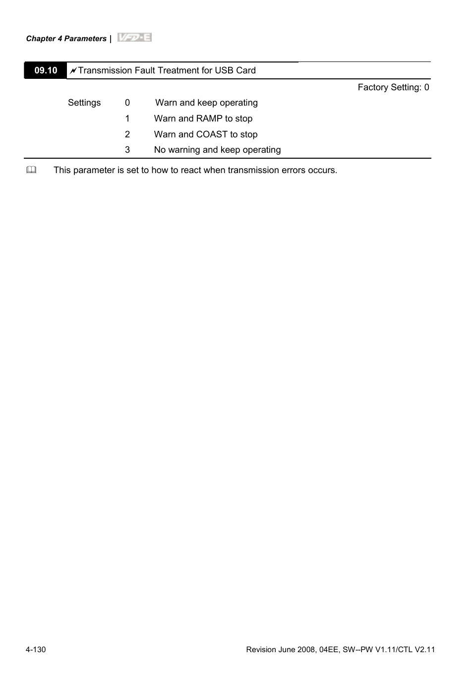 Delta Electronics AC Motor Drive VFD-E User Manual | Page 183 / 363