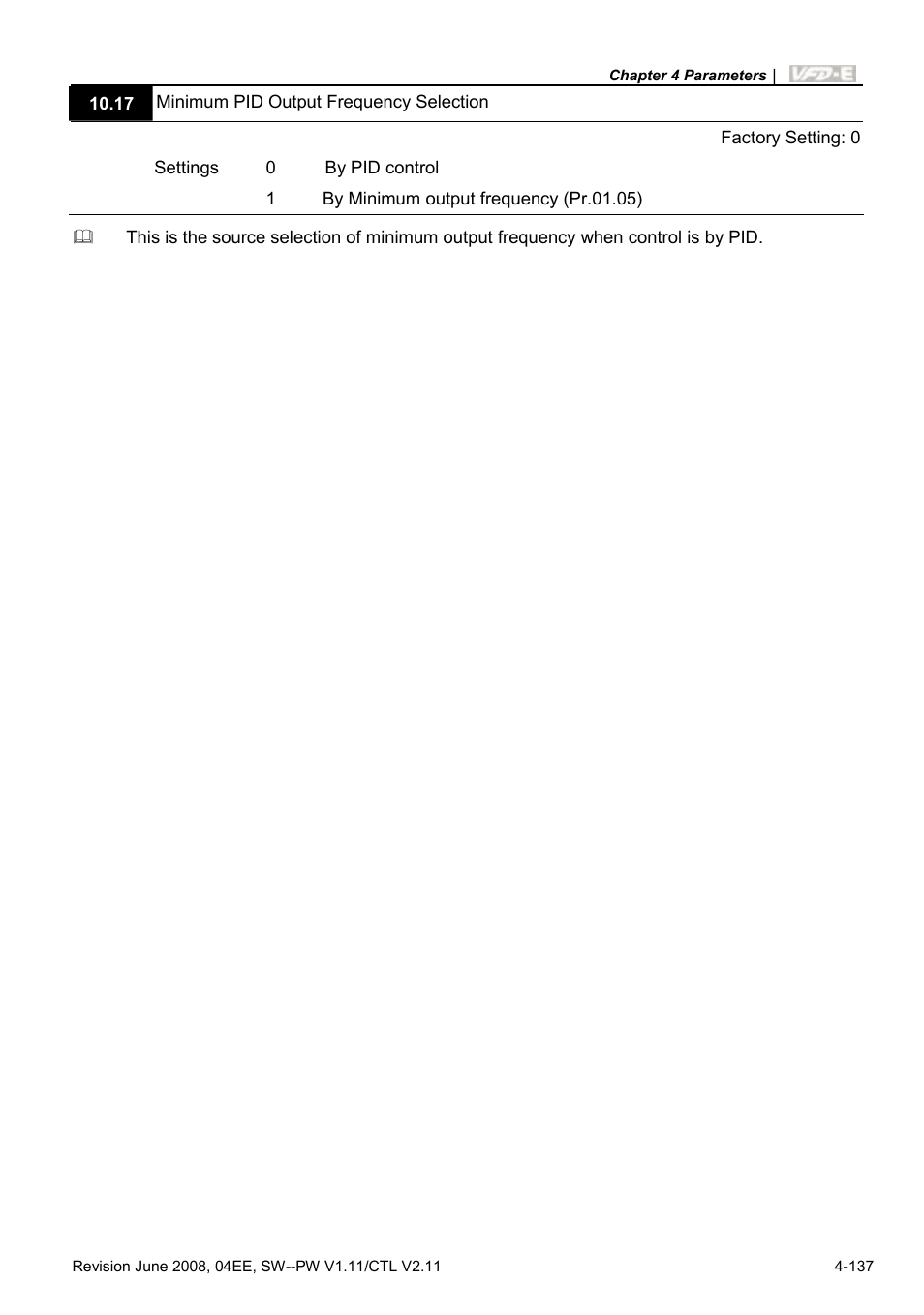 Delta Electronics AC Motor Drive VFD-E User Manual | Page 190 / 363