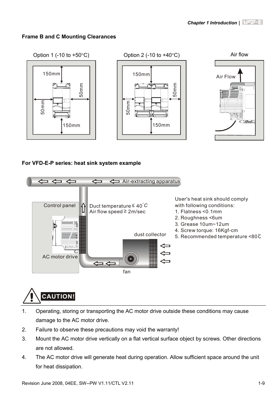 Delta Electronics AC Motor Drive VFD-E User Manual | Page 22 / 363