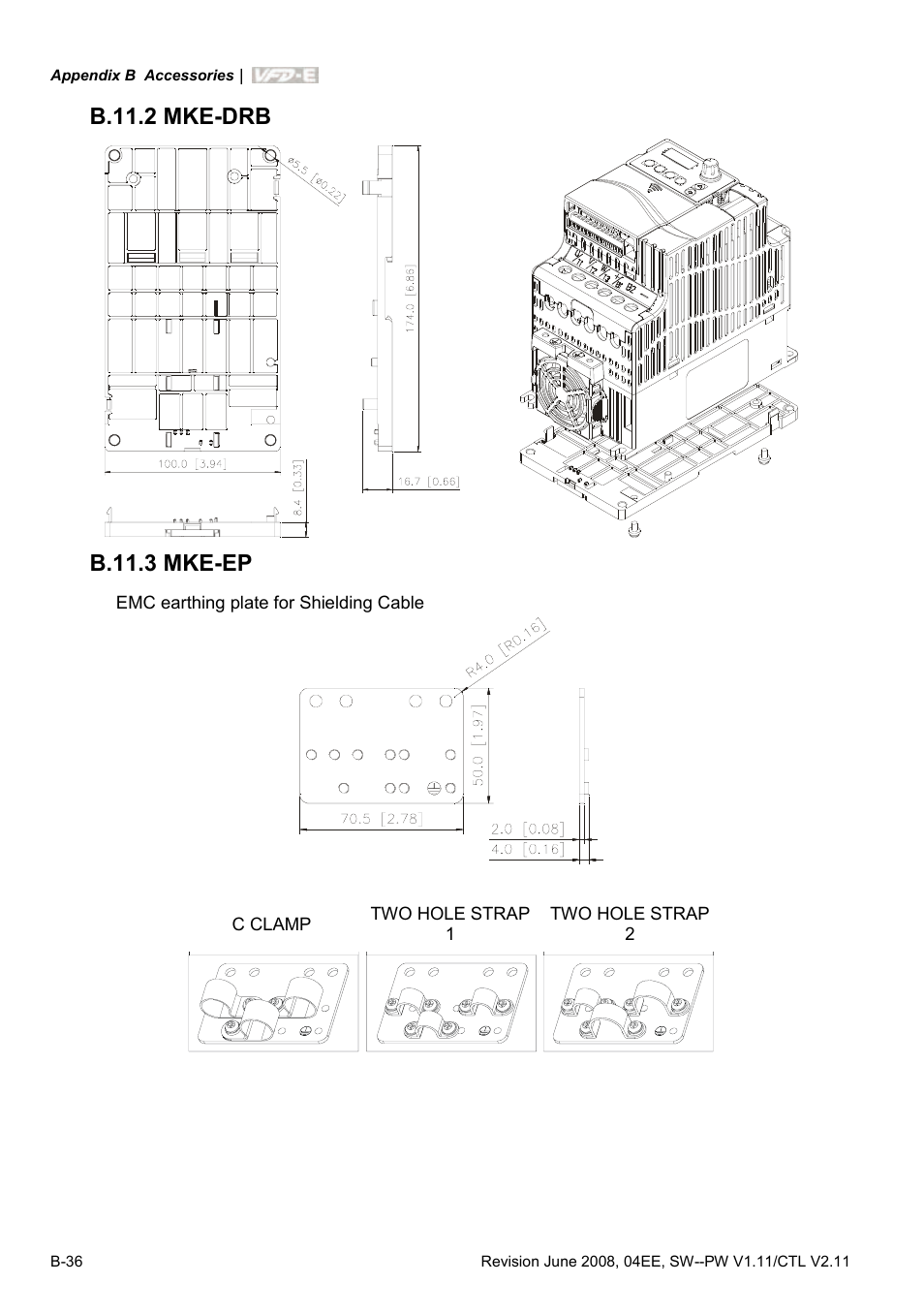 B.11.2 mke-drb, B.11.3 mke-ep | Delta Electronics AC Motor Drive VFD-E User Manual | Page 273 / 363