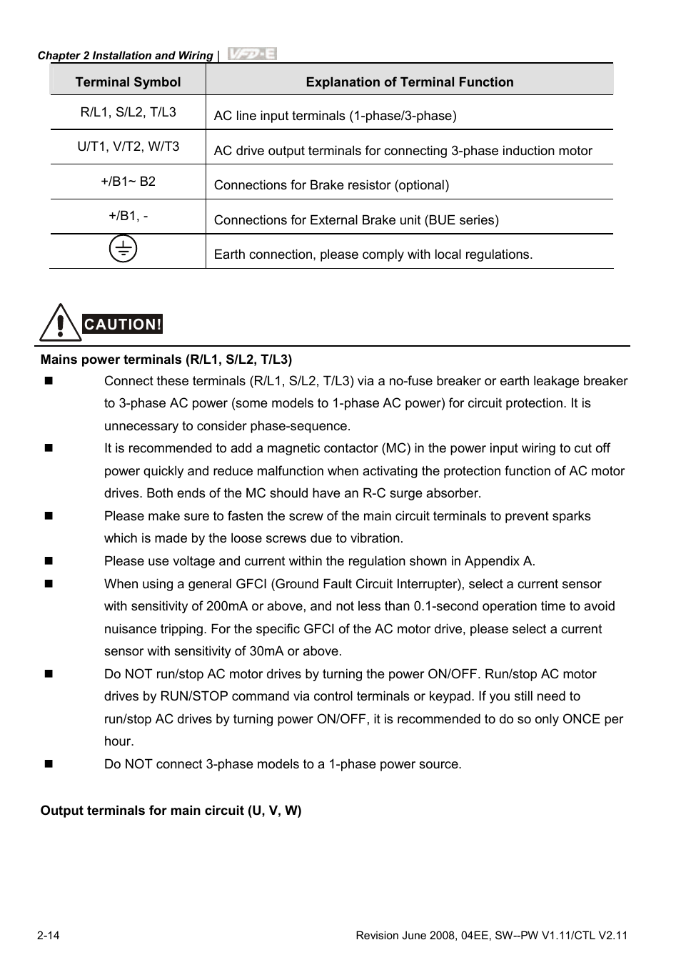 Delta Electronics AC Motor Drive VFD-E User Manual | Page 41 / 363