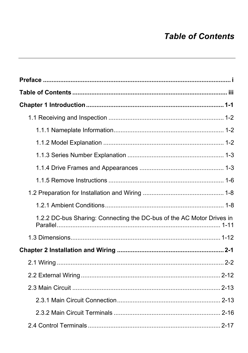 Delta Electronics AC Motor Drive VFD-E User Manual | Page 6 / 363