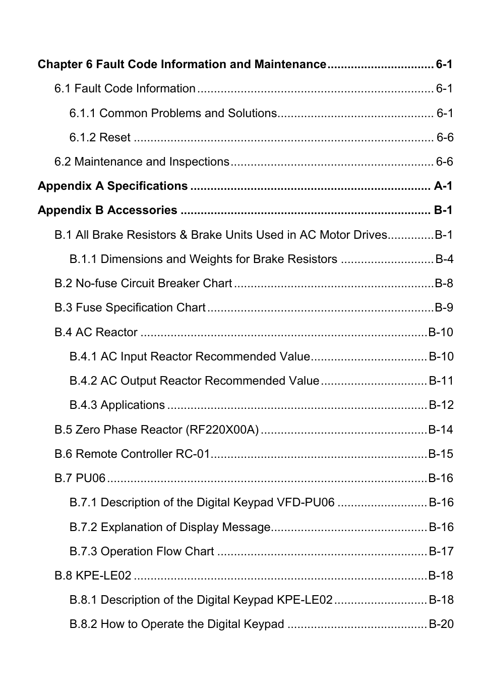Delta Electronics AC Motor Drive VFD-E User Manual | Page 8 / 363