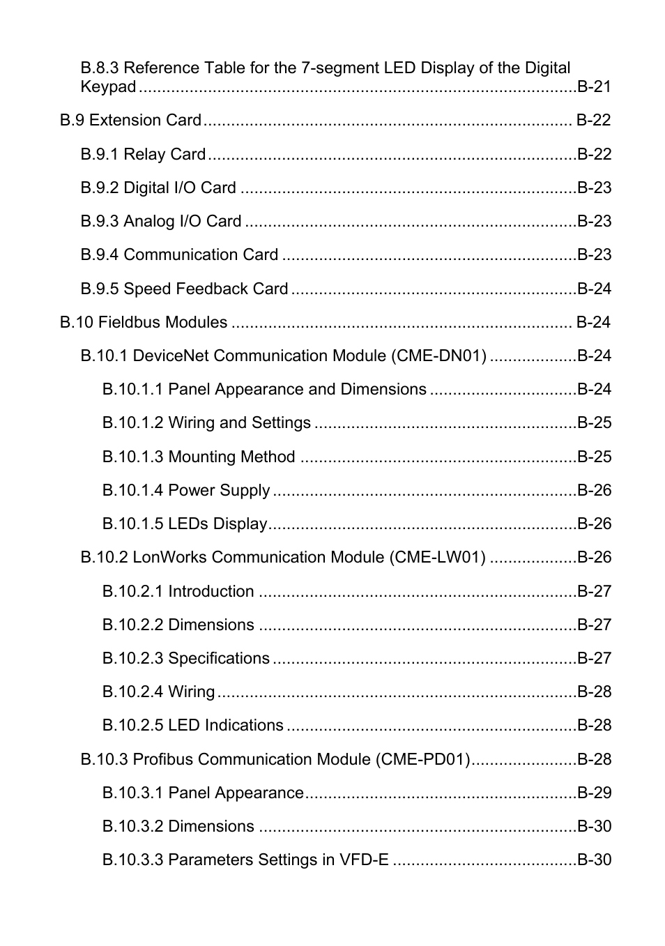 Delta Electronics AC Motor Drive VFD-E User Manual | Page 9 / 363