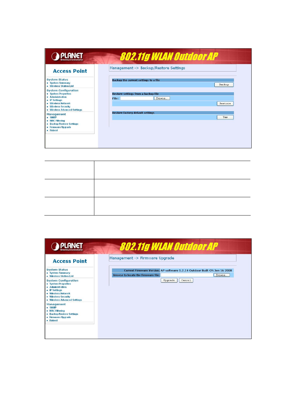 11 backup / restore settings, 12 firmware upgrade | PLANET WAP-6100 User Manual | Page 27 / 44