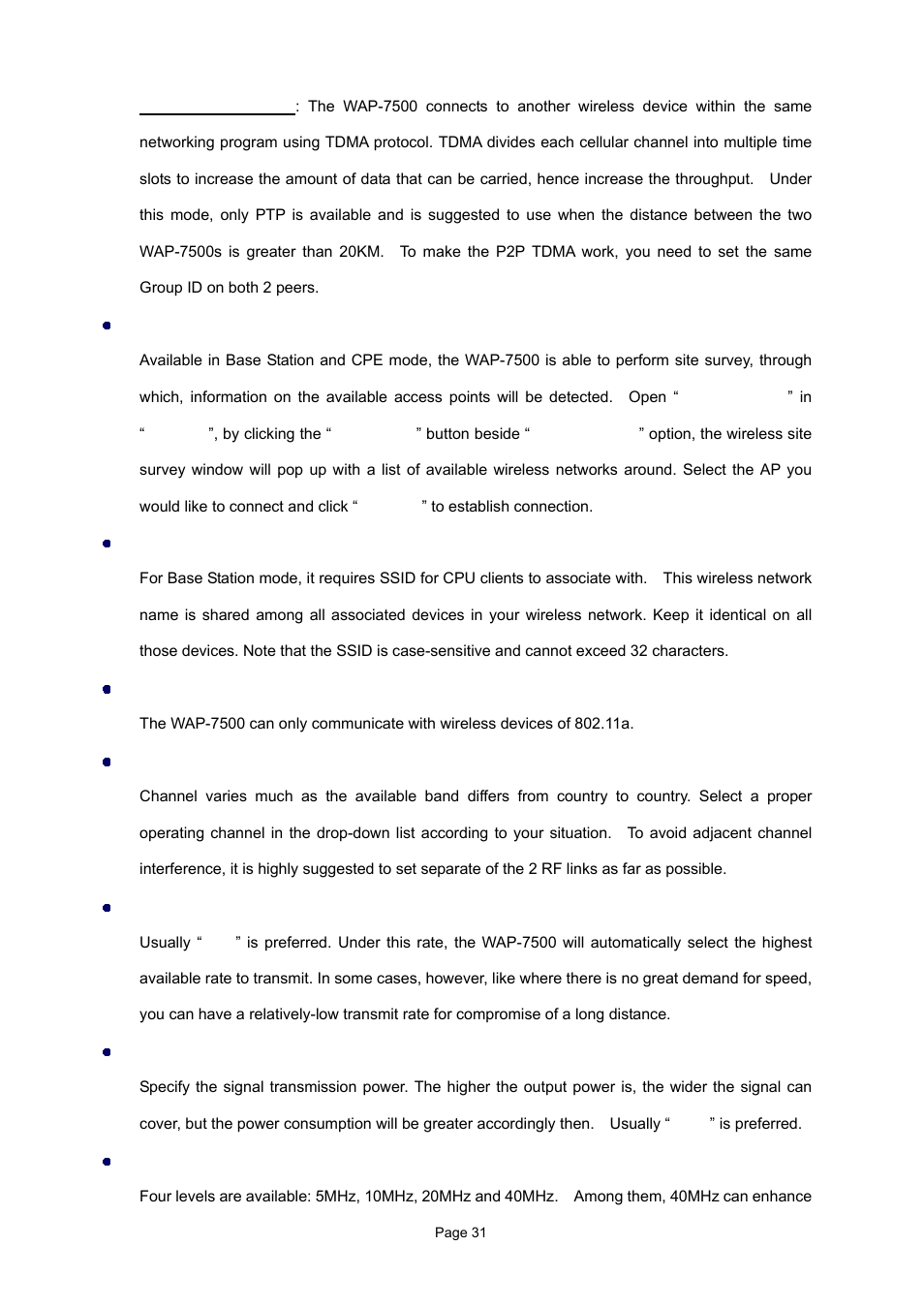 PLANET WAP-7500 User Manual | Page 31 / 82