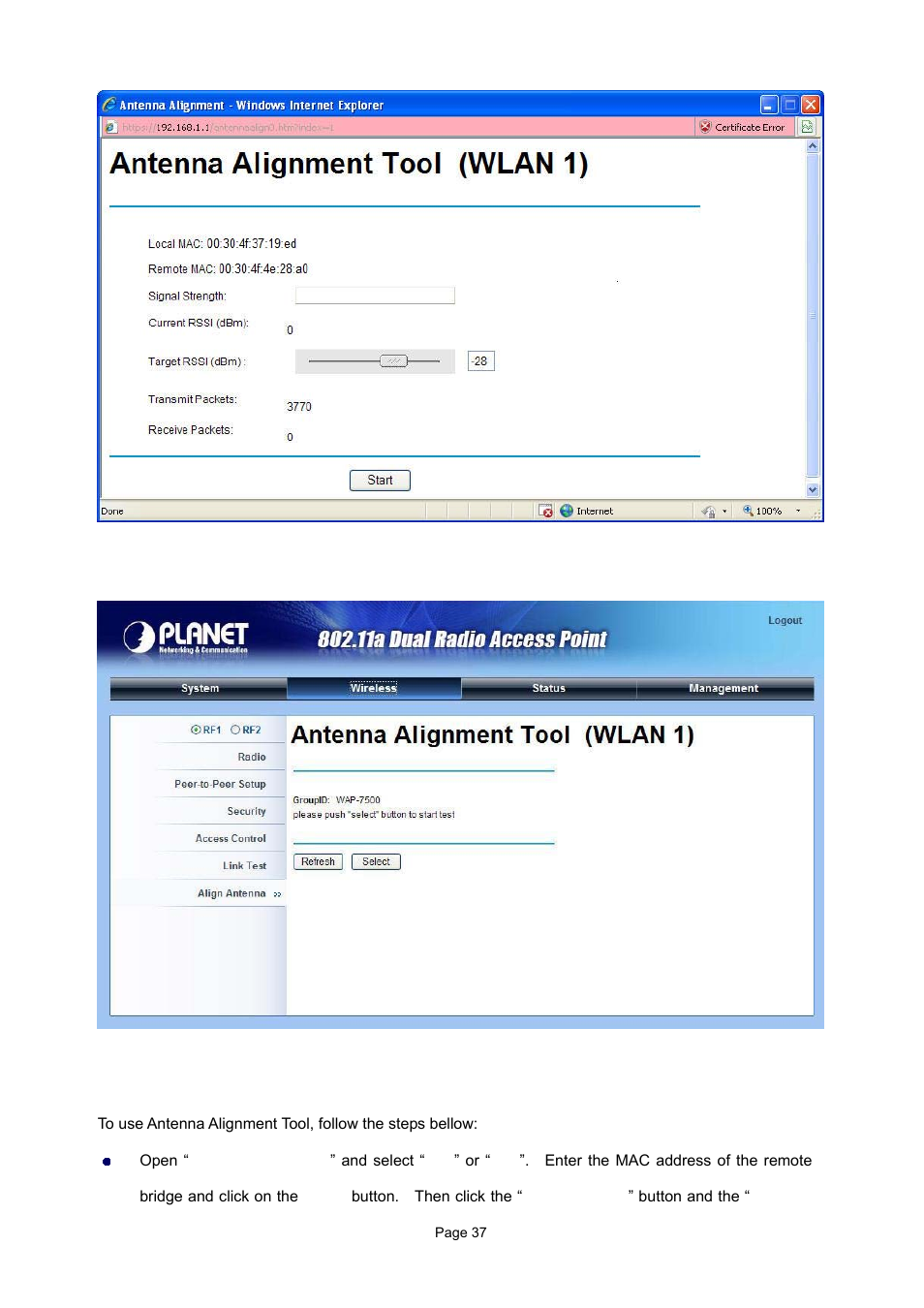 PLANET WAP-7500 User Manual | Page 37 / 82