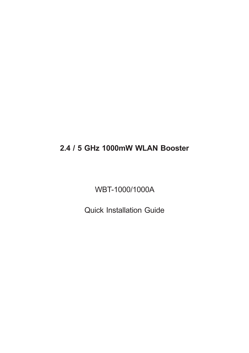 PLANET WBT-1000 User Manual | 12 pages