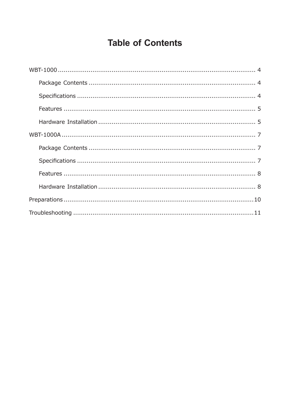 PLANET WBT-1000 User Manual | Page 2 / 12