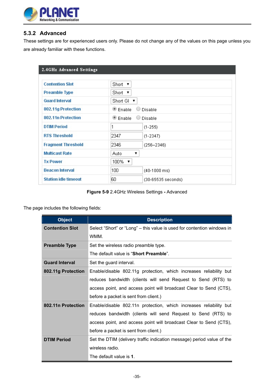 2 advanced, Advanced, Igure | Ireless, Ettings, Dvanced | PLANET WDAP-1750AC User Manual | Page 43 / 91