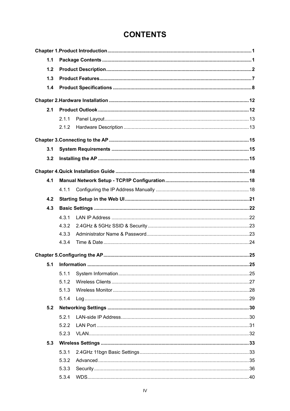 PLANET WDAP-1750AC User Manual | Page 5 / 91