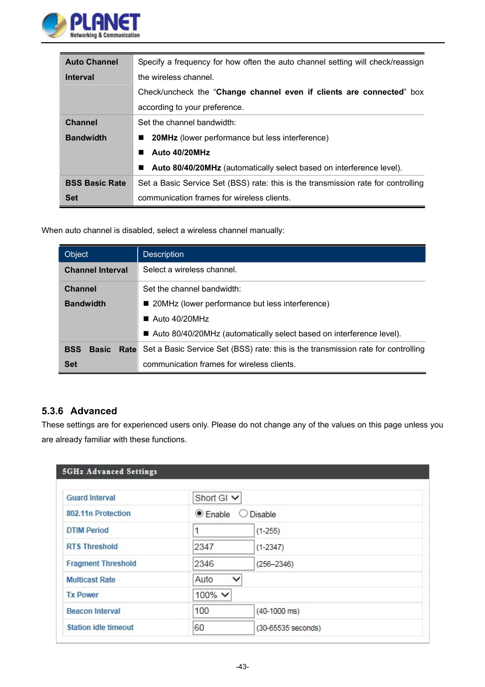 6 advanced, Advanced | PLANET WDAP-1750AC User Manual | Page 51 / 91