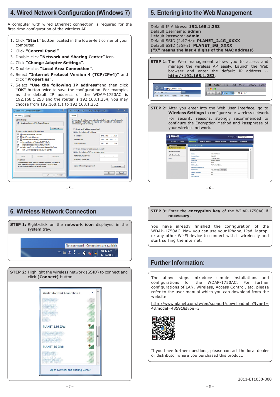 Wireless network connection | PLANET WDAP-1750AC User Manual | Page 2 / 2