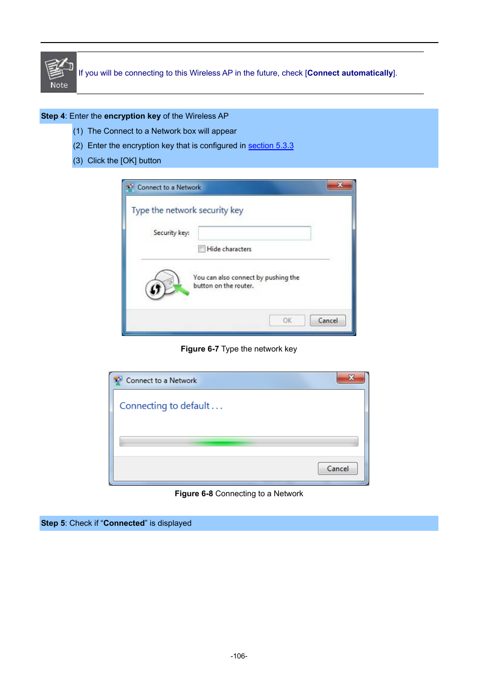 Igure, Ype the network key, Onnecting to a | Etwork | PLANET WDAP-C7200AC User Manual | Page 115 / 129
