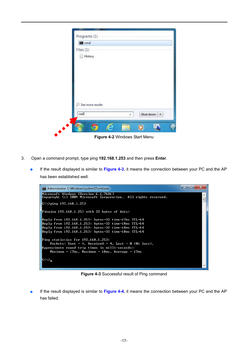 Igure, Indows, Tart | Uccessful result of, Ing command | PLANET WDAP-C7200AC User Manual | Page 26 / 129