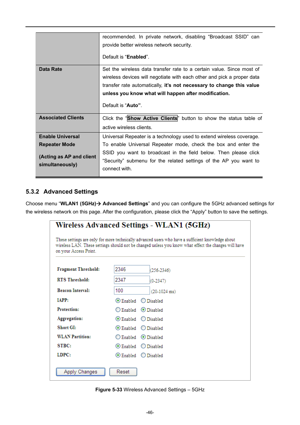 2 advanced settings | PLANET WDAP-C7200AC User Manual | Page 55 / 129