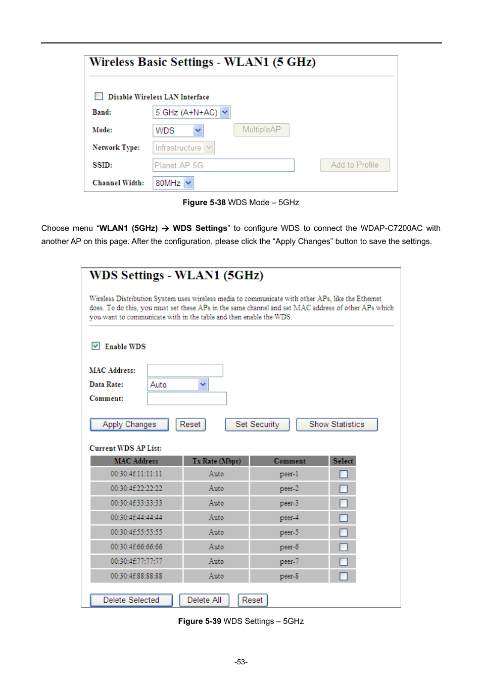 Igure, Ettings | PLANET WDAP-C7200AC User Manual | Page 62 / 129