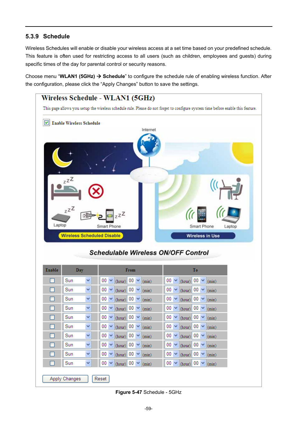 9 schedule, Schedule, Igure | Chedule | PLANET WDAP-C7200AC User Manual | Page 68 / 129