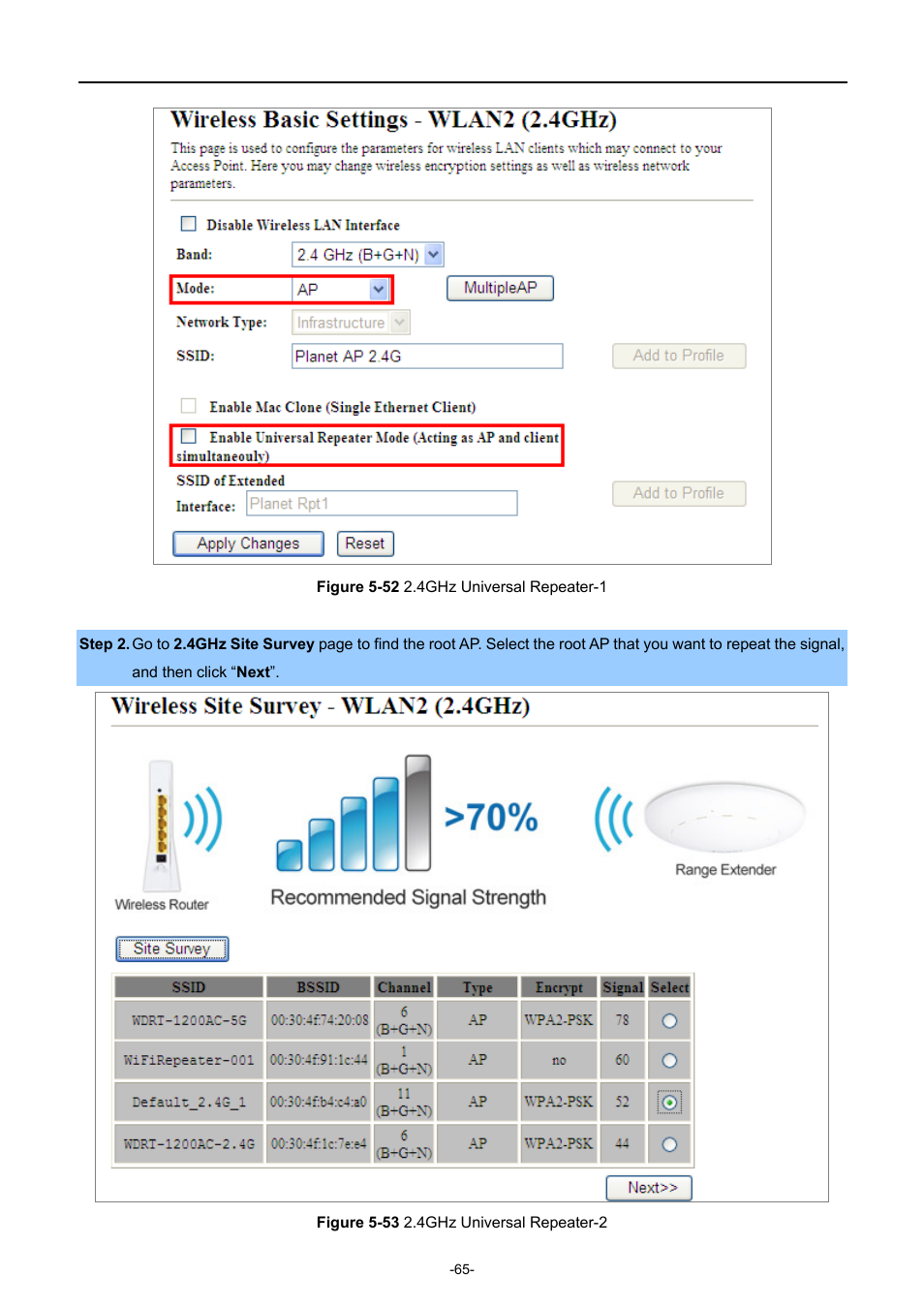 Igure, Niversal, Epeater | PLANET WDAP-C7200AC User Manual | Page 74 / 129