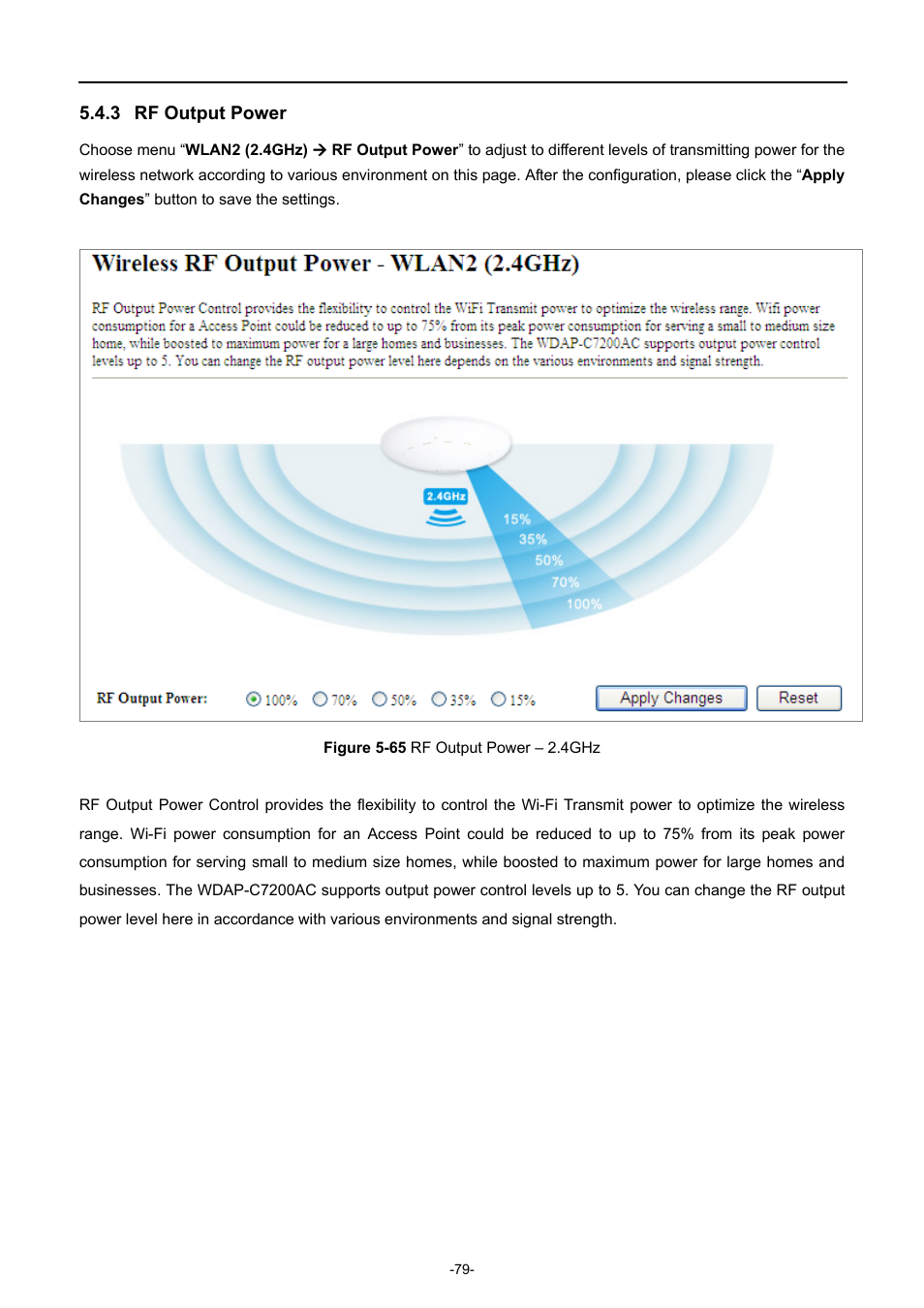 3 rf output power, Rf output power, Igure | Utput, Ower | PLANET WDAP-C7200AC User Manual | Page 88 / 129