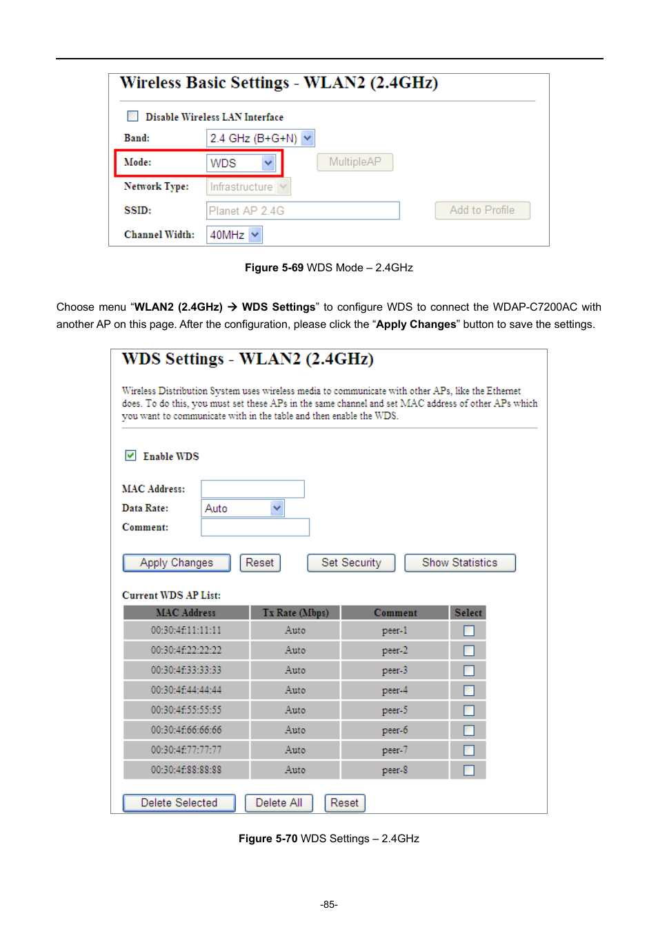 Igure, Ettings | PLANET WDAP-C7200AC User Manual | Page 94 / 129