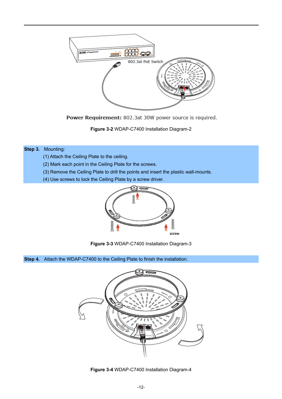 Igure, Wdap-c7400, Nstallation | Iagram | PLANET WDAP-C7400 User Manual | Page 20 / 71