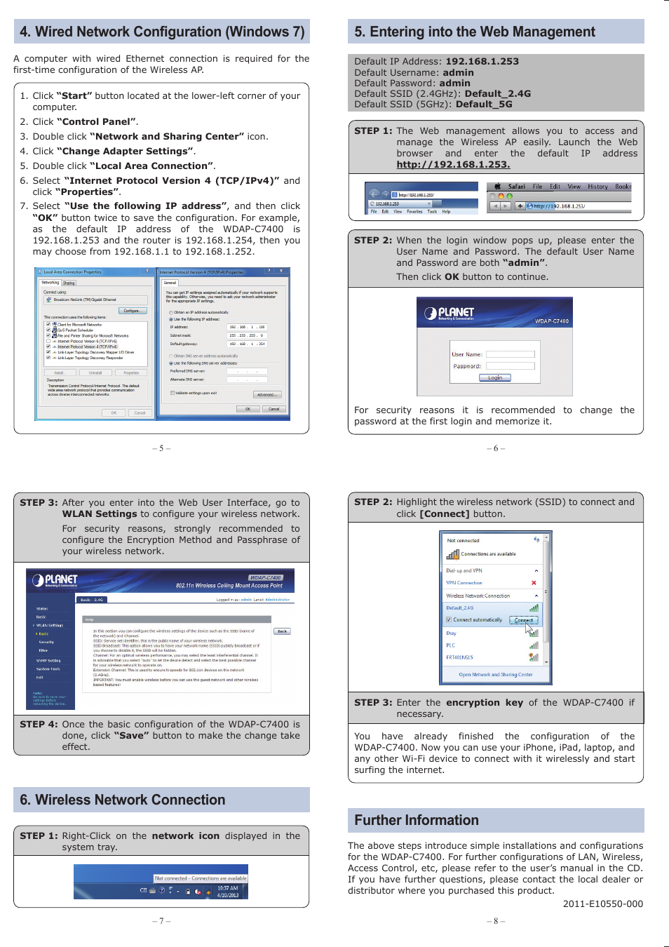 Wireless network connection further information | PLANET WDAP-C7400 User Manual | Page 2 / 2