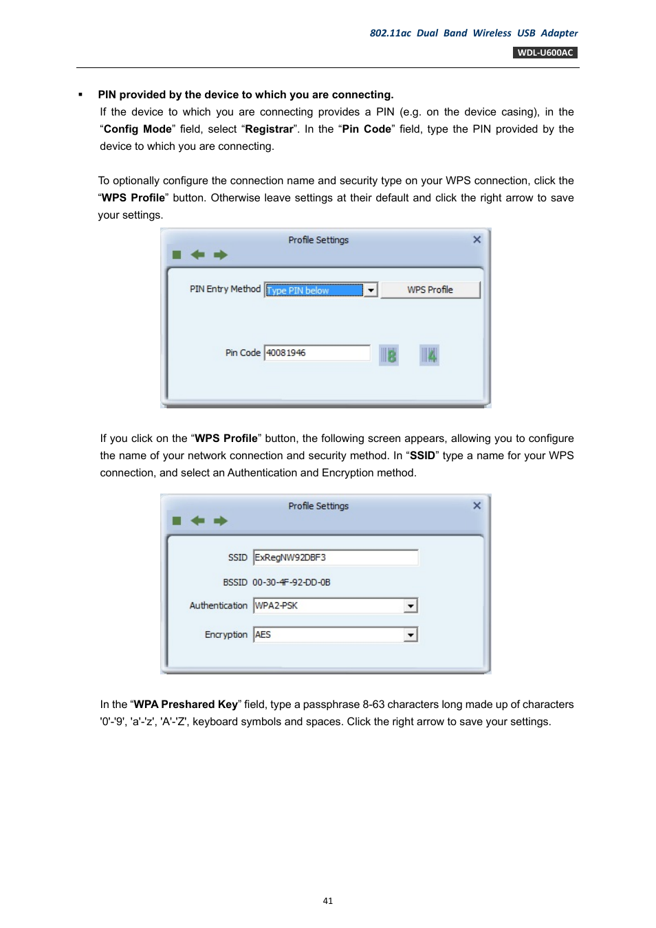 PLANET WDL-U600AC User Manual | Page 41 / 64