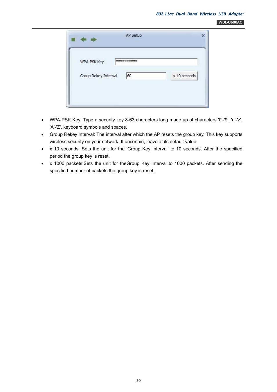 PLANET WDL-U600AC User Manual | Page 50 / 64