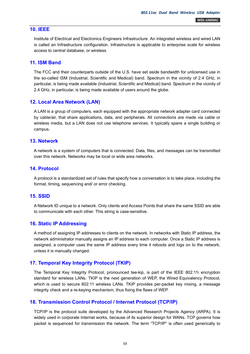 PLANET WDL-U600AC User Manual | Page 59 / 64